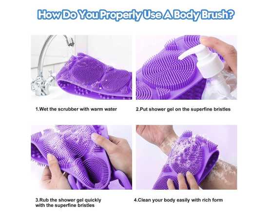 Body Wash Silicone Bath Scrubber Belt