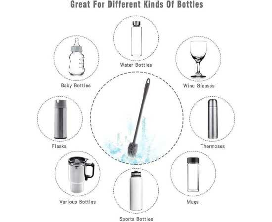 Silicone Bottle Cleaning Brush With Long Handle