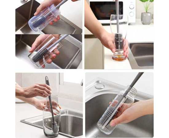 Silicone Bottle Cleaning Brush With Long Handle