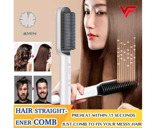 Electric Heated Portable Hair Straightener Brush