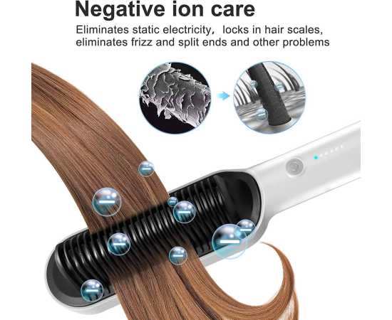Electric Heated Portable Hair Straightener Brush