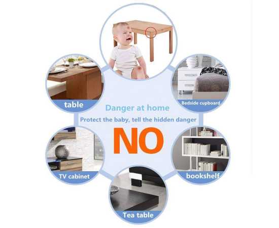 4 PCS L-Shape Silicone Table Corner Protector for Kids
