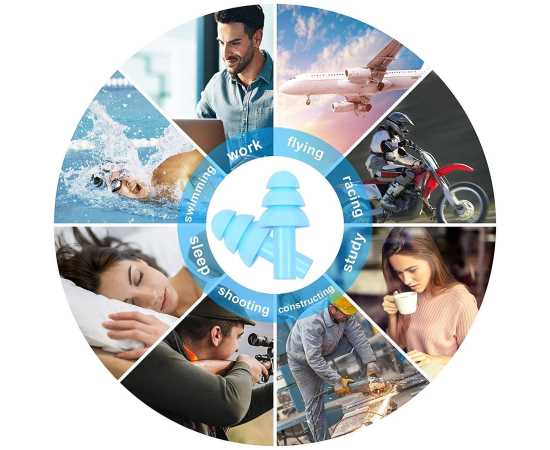 5 Pairs Tree Shaped Silicone Reusable Relax Sleep Ear Plug