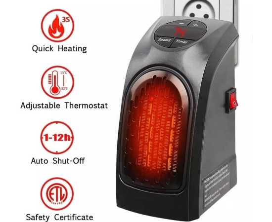Electric Mini Handy Winter Heater Plug-In Wall - 400W
