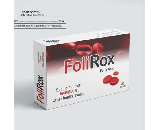 Foli Rox Folic Acid Supplements For Health - 30 Tablets