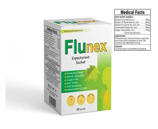 Flunex Expactorant Nutritional Supplements - 10 Sachet