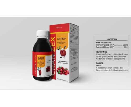 Cran-Zex Syrup For Urinary Tract Health - 120ML