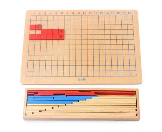 2 in 1 Montessori Strip boards - Addition and Subtraction in one board Math Toys for Early Childhood Educational Preschool Kids