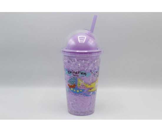 Children Hello Stylish Acrylic Double Wall Tumbler Cup With Straw (3029-6)