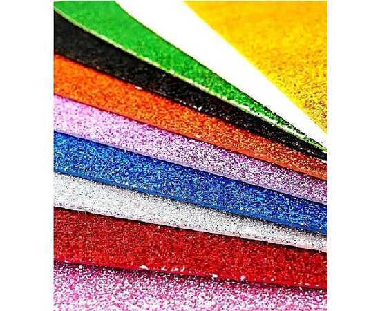 Glitter Fomic Sheet Sticker Pack Of 10 Multicolour Glitter Fomic