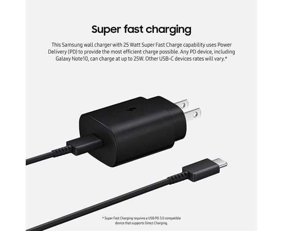 Samsung 25W USB-C Super Fast Charger (US Flat Pin)