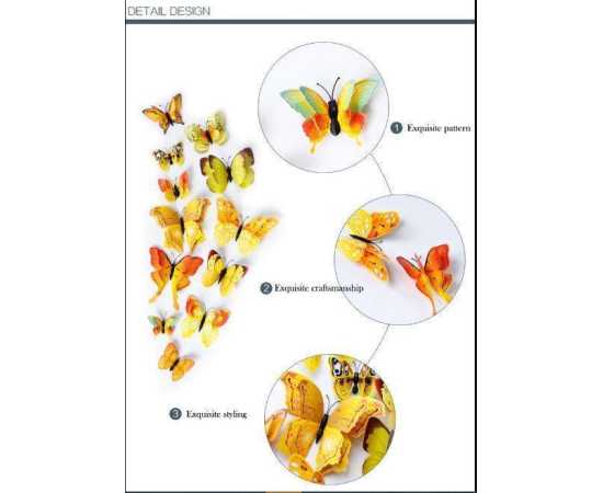 24 PCS 3D Butterfly Wall Stickers For Decoration