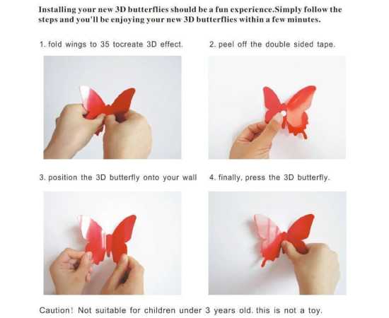 24 PCS 3D Butterfly Wall Stickers For Decoration