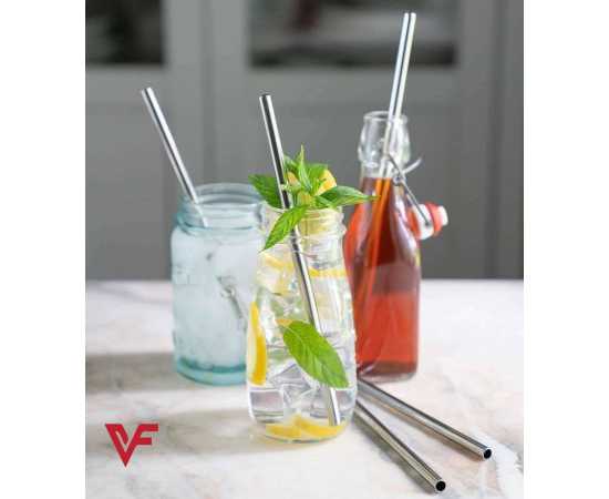 Straight Reusable Drinking Straws For Milkshake Drinks - Pack Of 5