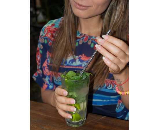 Straight Reusable Drinking Straws For Milkshake Drinks - Pack Of 5