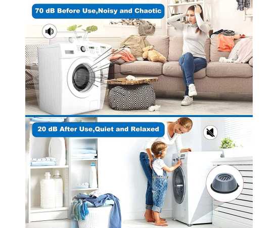 4 PCS Washing Machine Floor Mat Elasticity Earth Protectors