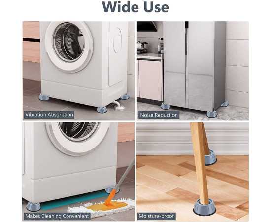 4 PCS Washing Machine Floor Mat Elasticity Earth Protectors
