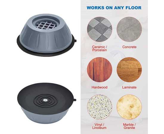 4 PCS Washing Machine Floor Mat Elasticity Earth Protectors