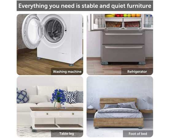 4 PCS Washing Machine Floor Mat Elasticity Earth Protectors