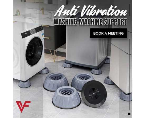 4 PCS Washing Machine Floor Mat Elasticity Earth Protectors