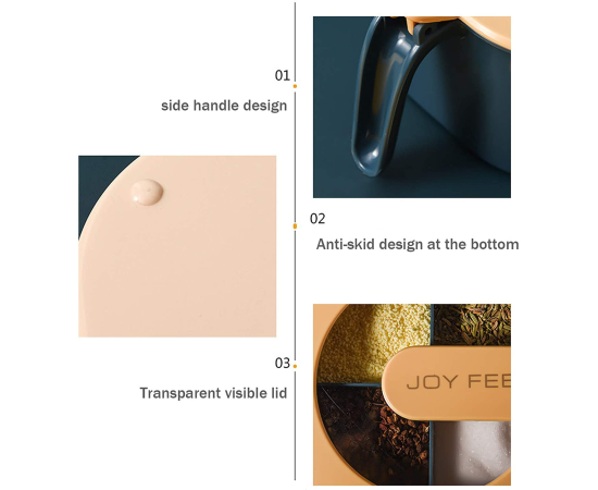 4 In 1 Partition Kitchen Seasoning Spice Box Set with Spoons