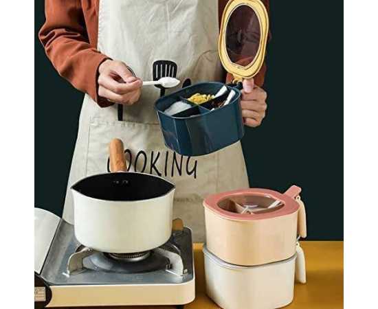 4 In 1 Partition Kitchen Seasoning Spice Box Set with Spoons