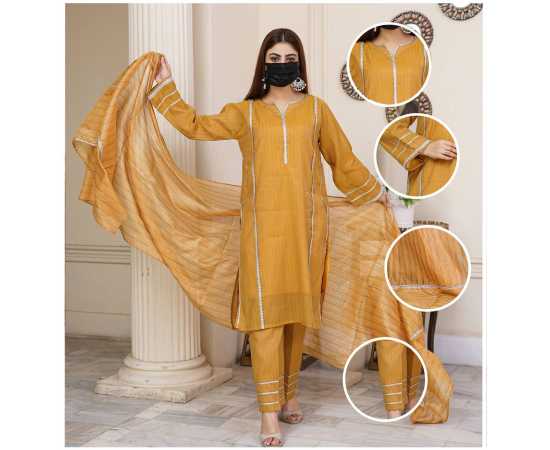 Elegant 3-Piece Set with Beautiful Lace and Organza Dupatta Full Sleeves Elegant 3-Piece Set with Beautiful Lace and Organza Dupatta Full Sleeves