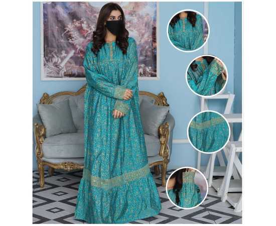 Boat Neckline Paper Cotton Fabric Long Sleeves Stylish Jalabiya Dress Boat Neckline Paper Cotton Fabric Long Sleeves Stylish Jalabiya Dress