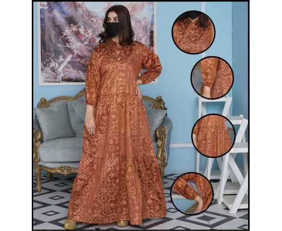 Collared Neckline Papper Cotton Full Sleeves Fashionable Jalabiya Dress Collared Neckline Papper Cotton Full Sleeves Fashionable Jalabiya Dress