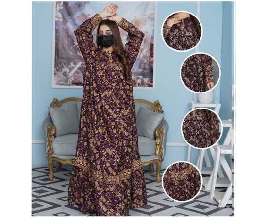 Boat Neckline Paper Cotton Fabric Long Sleeves Stylish Jalabiya Dress Boat Neckline Paper Cotton Fabric Long Sleeves Stylish Jalabiya Dress
