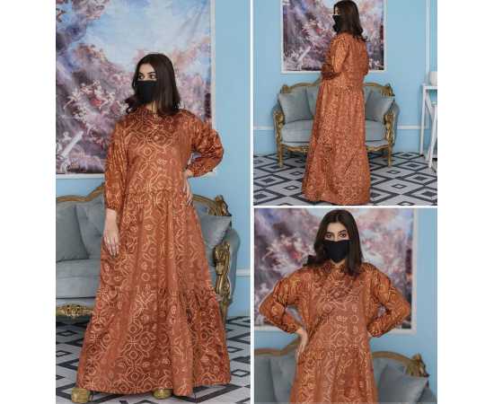 Collared Neckline Papper Cotton Full Sleeves Fashionable Jalabiya Dress Collared Neckline Papper Cotton Full Sleeves Fashionable Jalabiya Dress