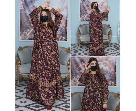 Boat Neckline Paper Cotton Fabric Long Sleeves Stylish Jalabiya Dress Boat Neckline Paper Cotton Fabric Long Sleeves Stylish Jalabiya Dress