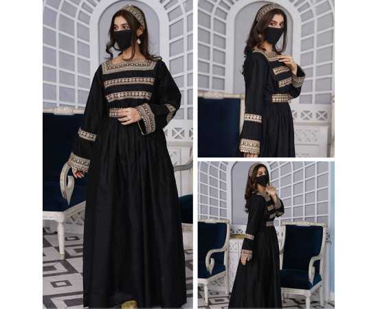 Embroidered Box Neckline Taj Embroidery Embroidered Sleeves Elegant Jalabiya Dress Embroidered Box Neckline Taj Embroidery Embroidered Sleeves Elegant Jalabiya Dress