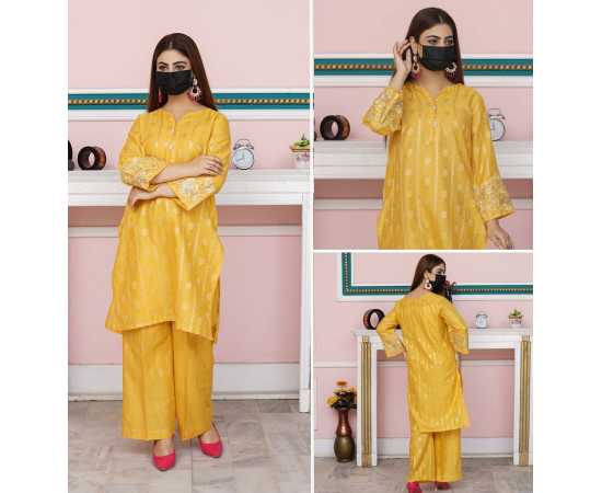 Boat Neckline with V-cut Jacquard Embroidered Sleeves 2-Piece Dress Boat Neckline with V-cut Jacquard Embroidered Sleeves 2-Piece Dress