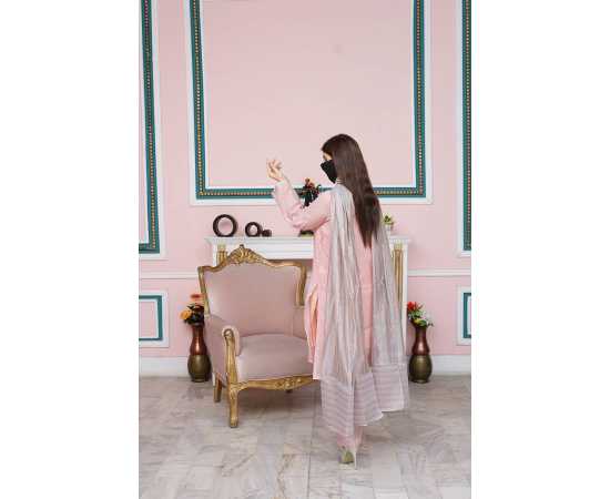 Elegant 3-Piece Set with Beautiful Lace and Organza Dupatta Full Sleeves Elegant 3-Piece Set with Beautiful Lace and Organza Dupatta Full Sleeves
