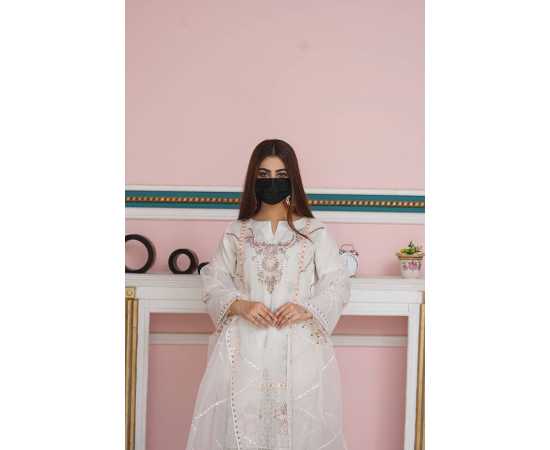 Exquisite 3-Piece Set with Embroidery and Lace Viscose Trouser Exquisite 3-Piece Set with Embroidery and Lace Viscose Trouser