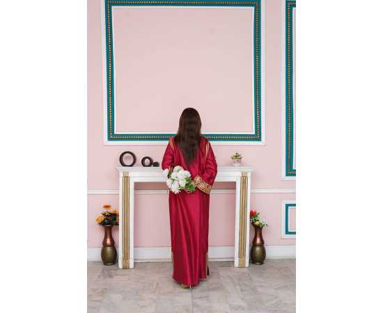 V-Neckline Khadi Viscose Fabric Long Sleeves Stylish Jalabiya Dress V-Neckline Khadi Viscose Fabric Long Sleeves Stylish Jalabiya Dress