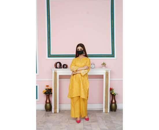 Boat Neckline with V-cut Jacquard Embroidered Sleeves 2-Piece Dress Boat Neckline with V-cut Jacquard Embroidered Sleeves 2-Piece Dress
