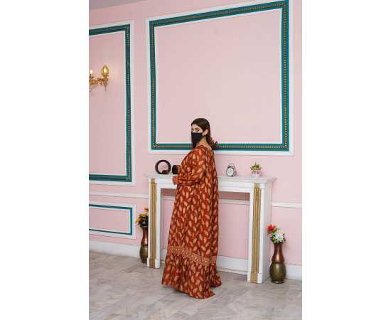 Boat Neckline Paper Cotton Fabric Long Sleeves Stylish Jalabiya Dress Boat Neckline Paper Cotton Fabric Long Sleeves Stylish Jalabiya Dress
