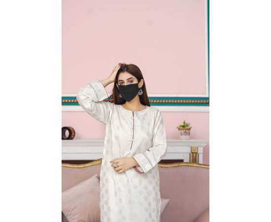 Embroidered Round Neckline with V-cut Jacquard Long Sleeves 2-Piece Dress Embroidered Round Neckline with V-cut Jacquard Long Sleeves 2-Piece Dress