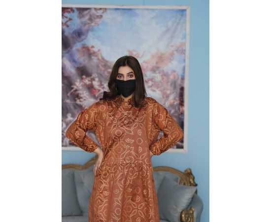 Collared Neckline Papper Cotton Full Sleeves Fashionable Jalabiya Dress Collared Neckline Papper Cotton Full Sleeves Fashionable Jalabiya Dress