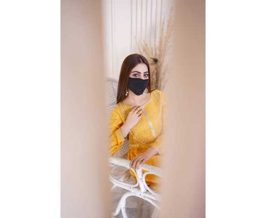 Plated Tulip Design Boat Neckline Jacquard Full Sleeves 2-Piece Dress Plated Tulip Design Boat Neckline Jacquard Full Sleeves 2-Piece Dress