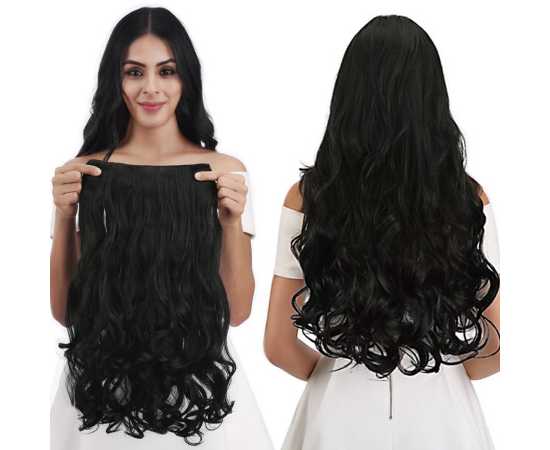 Fashion Natural Black Curly Smooth Soft Human Hair Extension For Girls