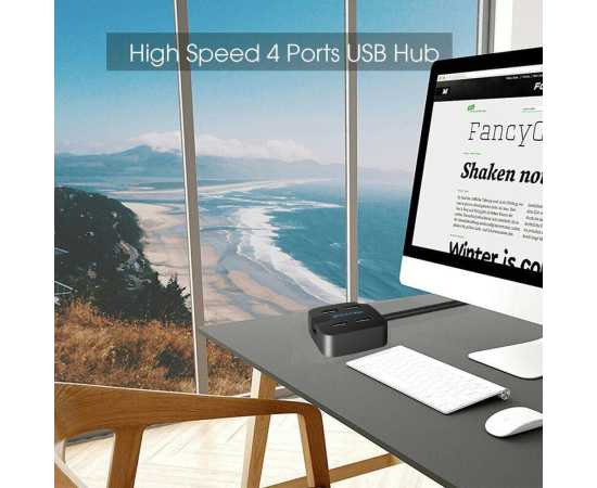 Usb 3.0 Hi-Speed 4 Ports Hub With Phone Holder
