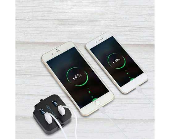 Usb 3.0 Hi-Speed 4 Ports Hub With Phone HolderUsb 3.0 Hi-Speed 4 Ports Hub With Phone Holder