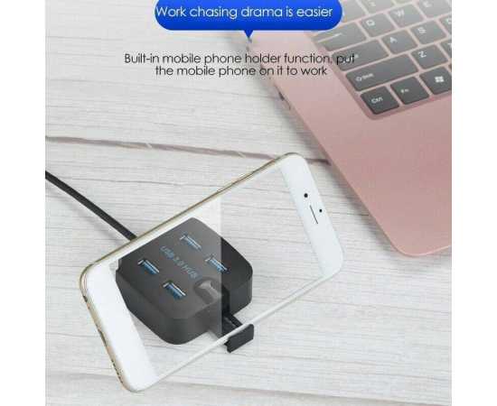 Usb 3.0 Hi-Speed 4 Ports Hub With Phone Holder