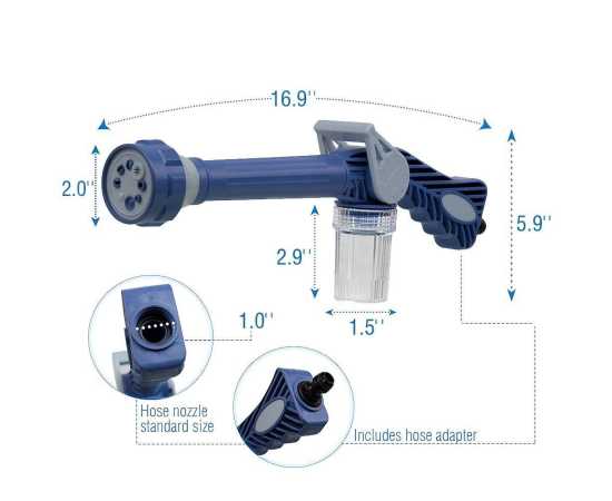 Multifunctional Garden Water And Soap Cannon With 8 Nozzle Spray