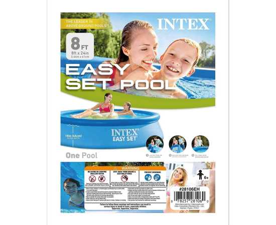 Intex 28106 Easy Set Swimming Pool Flying Inflatable Pool - 8Ft X 24 Inch