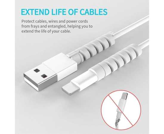 Pack of 4 PCS Spiral Silicone Cable Protectors