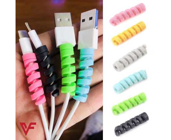 Pack of 4 PCS Spiral Silicone Cable Protectors